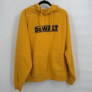 DEWALT NWOT‎ Men's Heavyweight Drawstring Logo Hoodie Yellow/Black W/Pockets L
